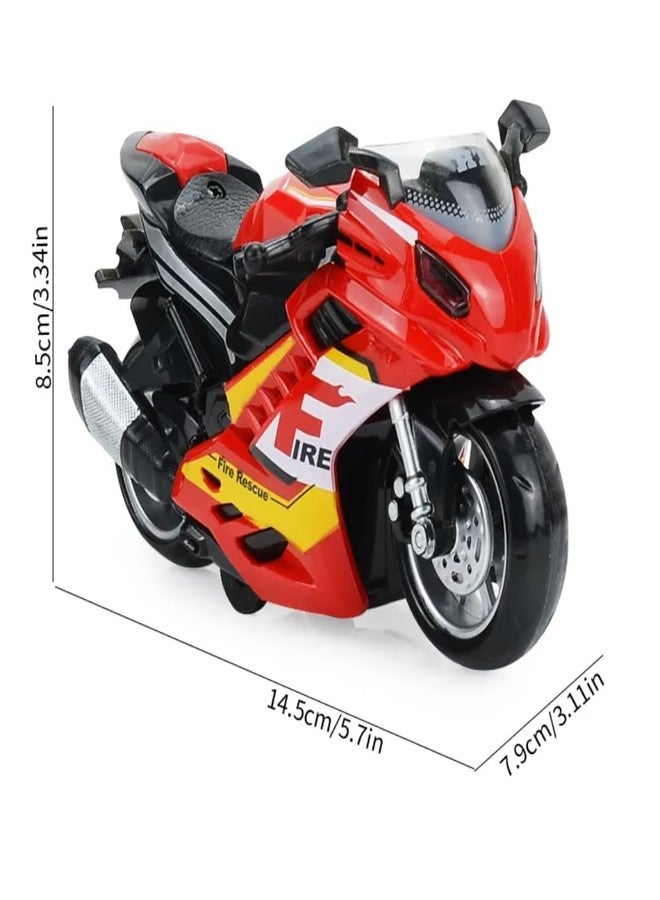 TONIRY Police Motorcycle Toy - Pull Back Motorcycle Toys, Tiny Gift with Music Lighting, Latte Motorcycles Toy for Kids Boys Age 3-8 Year Old [Multicolor] (Sport Bike-RED) - Image 2