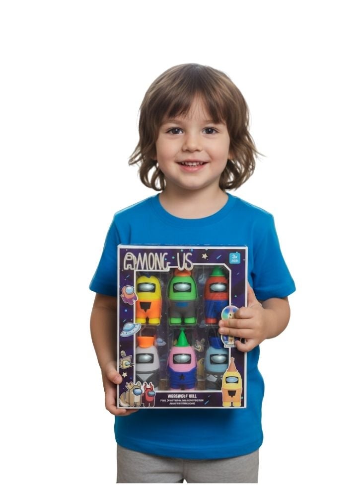 بريميم مجموعة شخصيات مستوحاة من لعبة أمونغ أس – ألعاب متعددة الألوان (أحمر، أخضر، أصفر، أزرق، وأبيض) (ست قطع) - Image 3