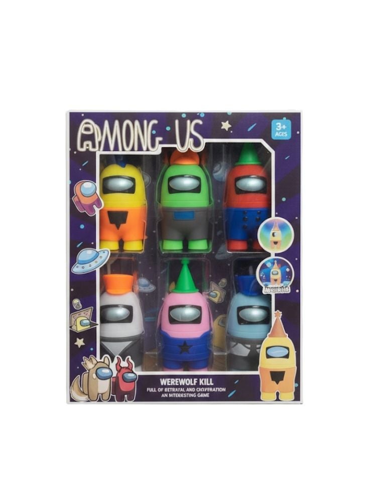 بريميم مجموعة شخصيات مستوحاة من لعبة أمونغ أس – ألعاب متعددة الألوان (أحمر، أخضر، أصفر، أزرق، وأبيض) (ست قطع) - Image 2