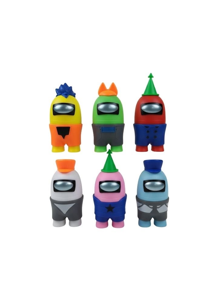 بريميم مجموعة شخصيات مستوحاة من لعبة أمونغ أس – ألعاب متعددة الألوان (أحمر، أخضر، أصفر، أزرق، وأبيض) (ست قطع) - Image 1