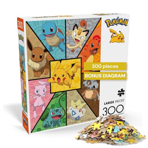 Buffalo Games 300 Piece Jigsaw Puzzle Pokemon Kanto Companions Made in USA Premium Recycled Board FullColor Poster Giftable Colorful Art - Image 1