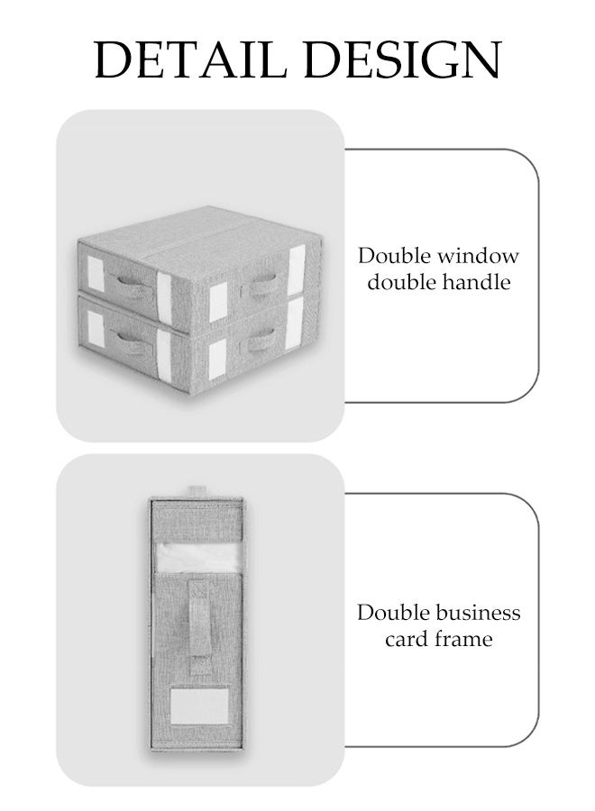 DUNISO 2PCS Foldable Bed Sheet Organizers and Storage，Foldable Sheet Organizer for Linen Closet, Sheets Set Folder Keeper with Clear Window，Bedding Folder Storage Box Container for Bedsheets, Duvet Covers, and Pillows (Gray) - Image 4