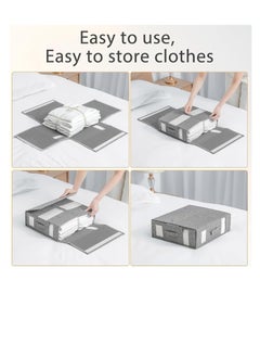 DUNISO Bed Sheet Organizer and Storage, Foldable Sheet Set Organizer With Labeled Window Handle Zipper Grey Cube Portable Storage Box(Grey)  - Image 5