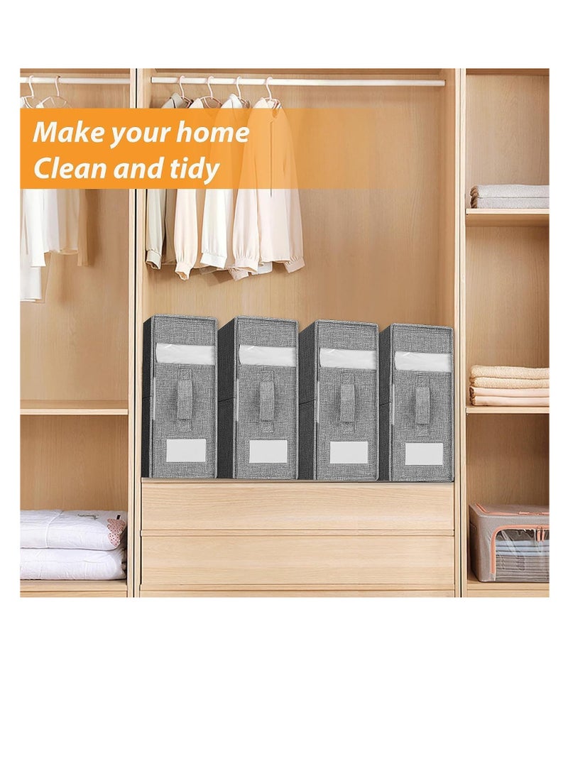 DUNISO - Bed Sheet Organizer and Storage, Foldable Sheet Set Organizer With Labeled Window Handle Zipper Grey Cube Portable Storage Box(Grey) - Image 1