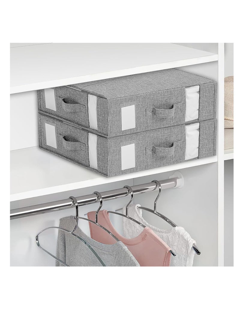 DUNISO - Bed Sheet Organizer and Storage, Foldable Sheet Set Organizer With Labeled Window Handle Zipper Grey Cube Portable Storage Box(Grey) - Image 1