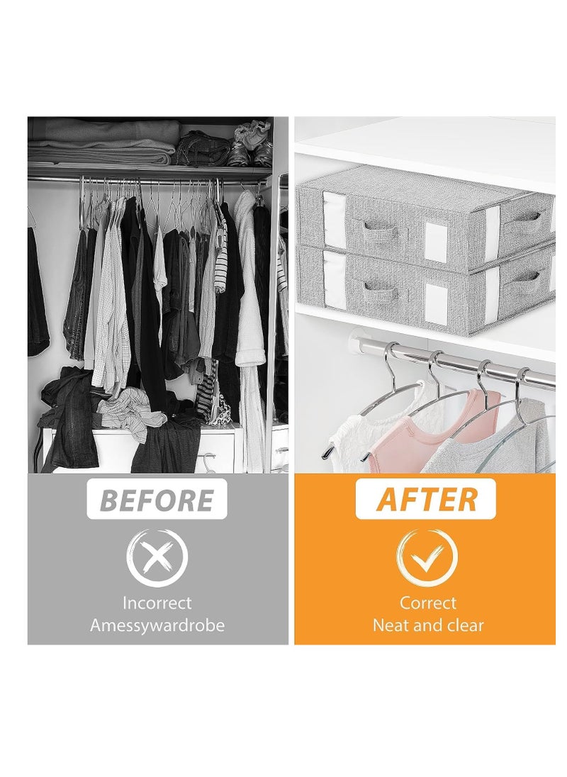 DUNISO - Bed Sheet Organizer and Storage, Foldable Sheet Set Organizer With Labeled Window Handle Zipper Grey Cube Portable Storage Box(Grey) - Image 1