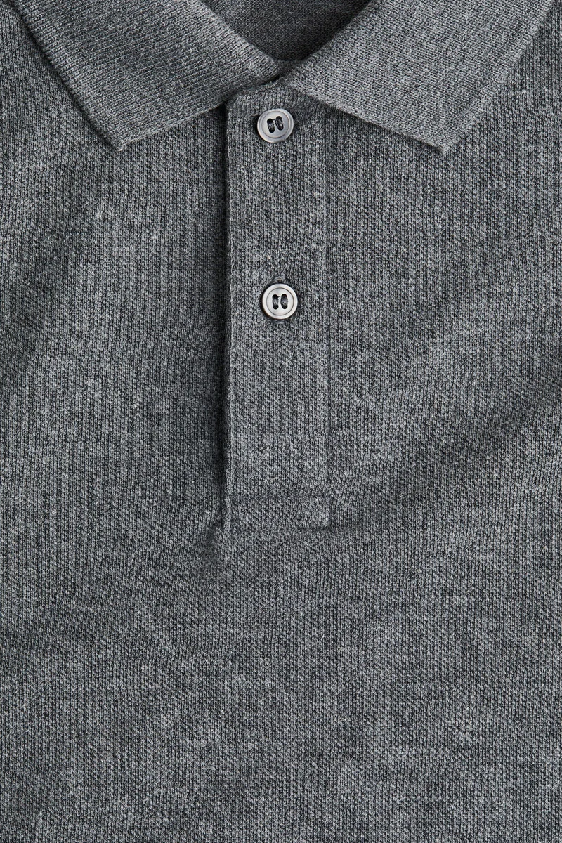 H&M Long-sleeved cotton polo shirt