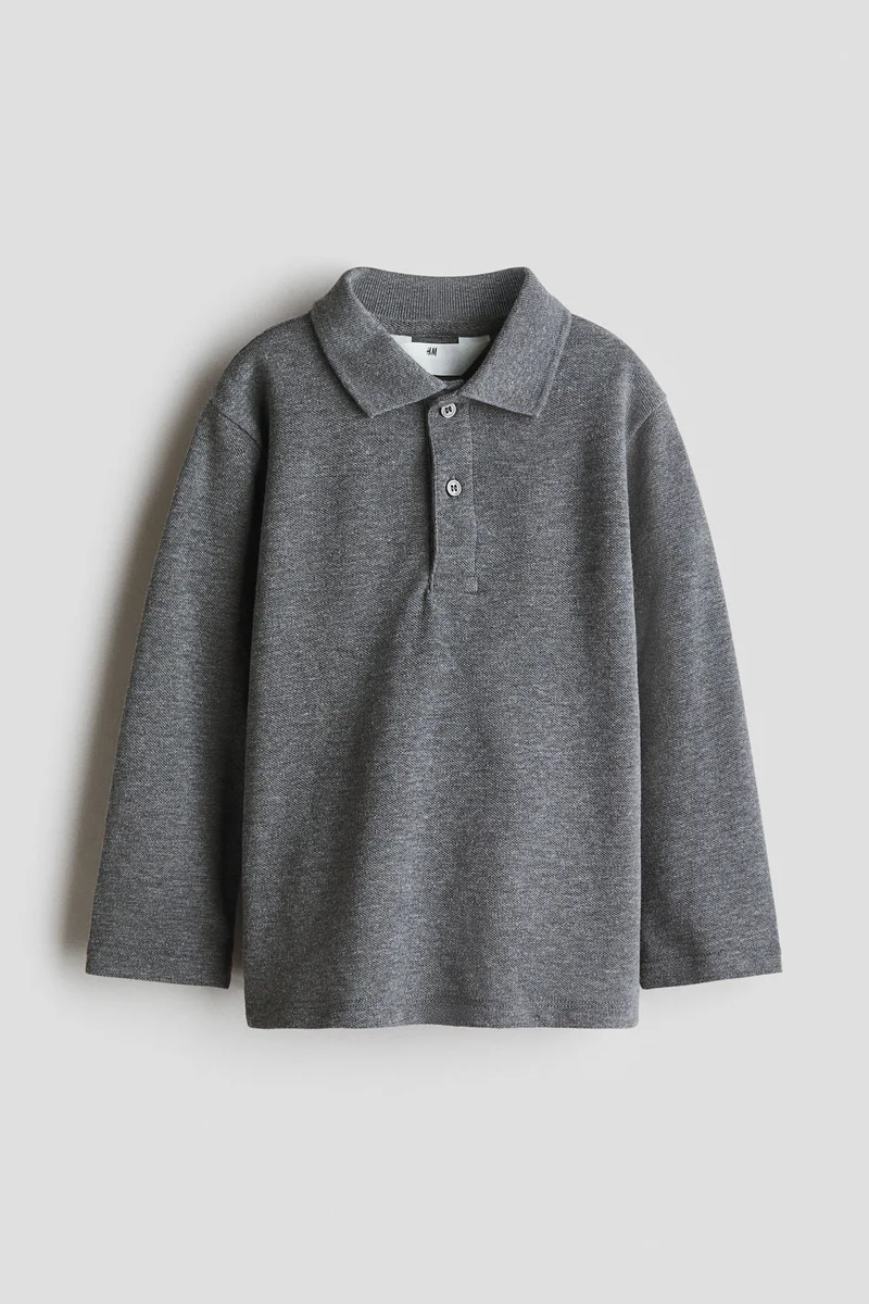 H&M Long-sleeved cotton polo shirt