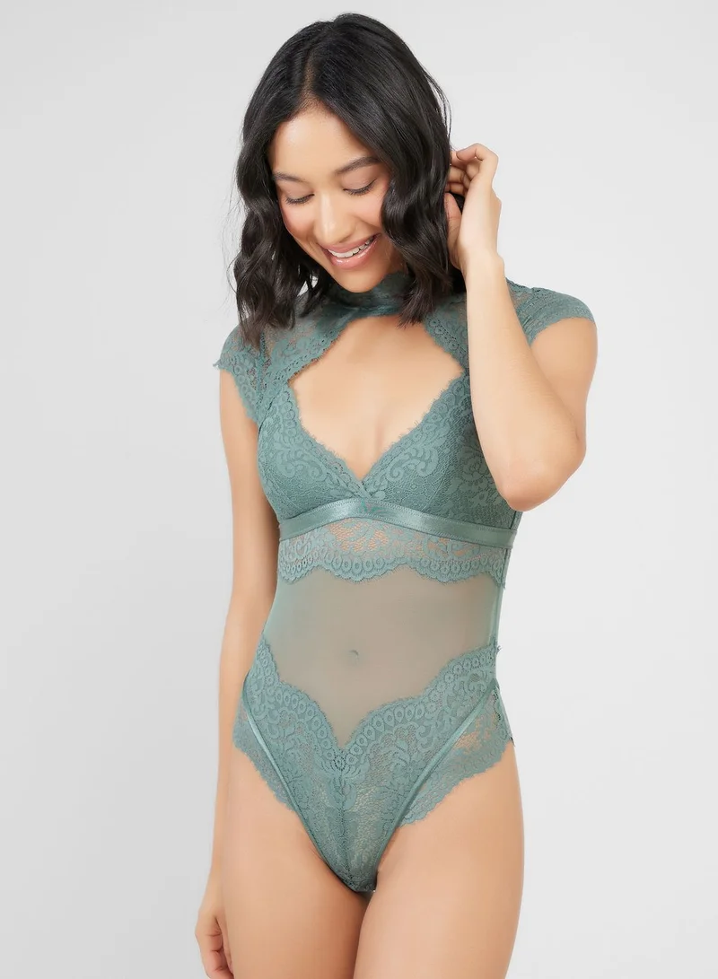 hunkemoller Lace Detail Bodysuit