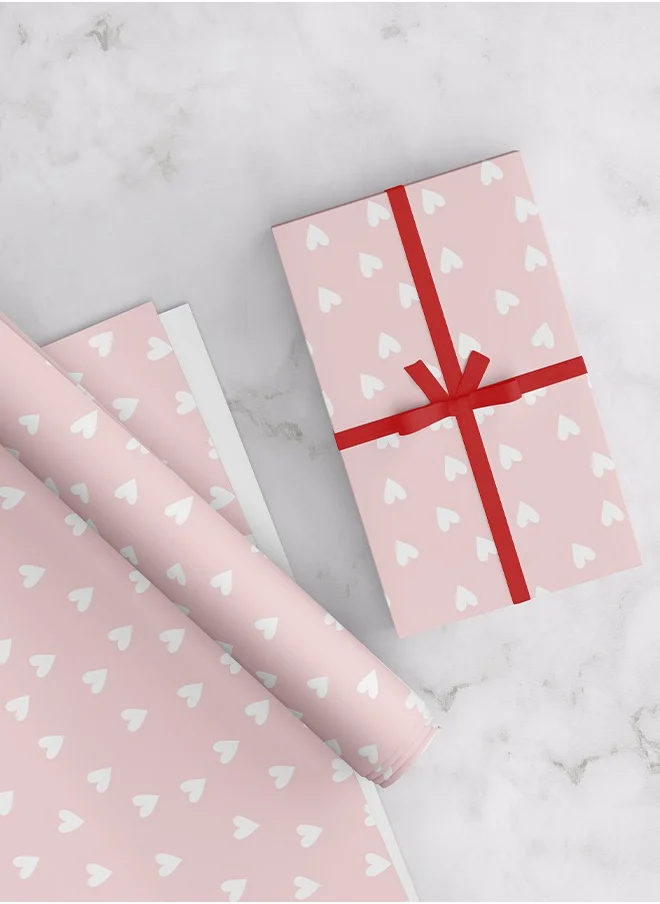 Share the Love Hearts Wrapping Paper – Luxurious Premium Finish, 4 Sheets (50x70 cm) Ideal for Romantic Gift Wrapping