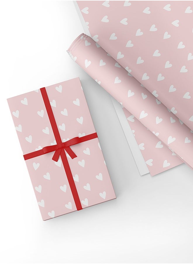 Share the Love - Hearts Wrapping Paper – Luxurious Premium Finish, 4 Sheets (50x70 cm) Ideal for Romantic Gift Wrapping - Image 1