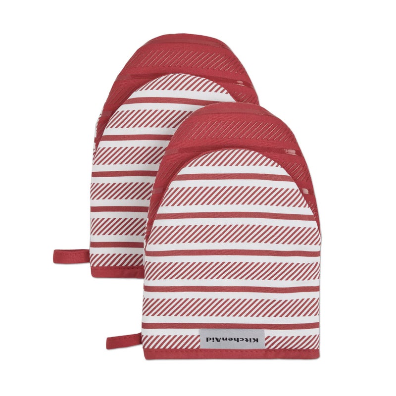 KitchenAid Albany Mini Oven Mitt 2-Pack Set, Passion Red, 5.5"x8" - Image 1
