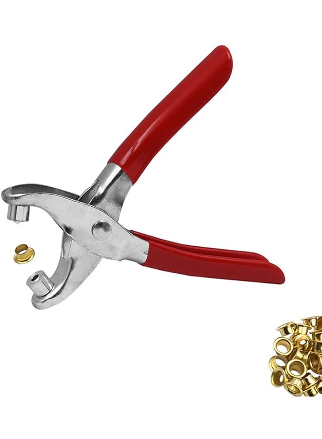 PROMASS promass Grommet Tool Kit, 40pcs 4mm Brass Eyelets and Setting Pliers Kit for Leather, Shoes, Fabric, Belts 