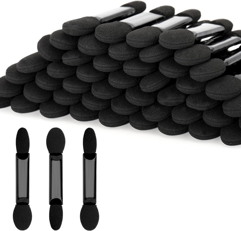 g2plus 50PCS Sponge Eyeshadow Applicators Disposable Sponge Brushes Black For Eyes Nails