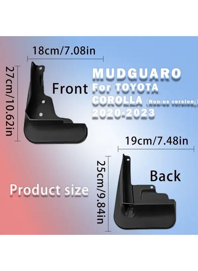 4Pcs Black Mud Flaps For Toyota Corolla 2020 2023 Non US Version Mudguard - Image 2