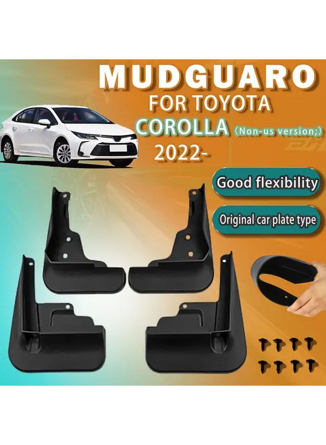 4Pcs Black Mud Flaps For Toyota Corolla 2020 2023 Non US Version Mudguard - Image 1