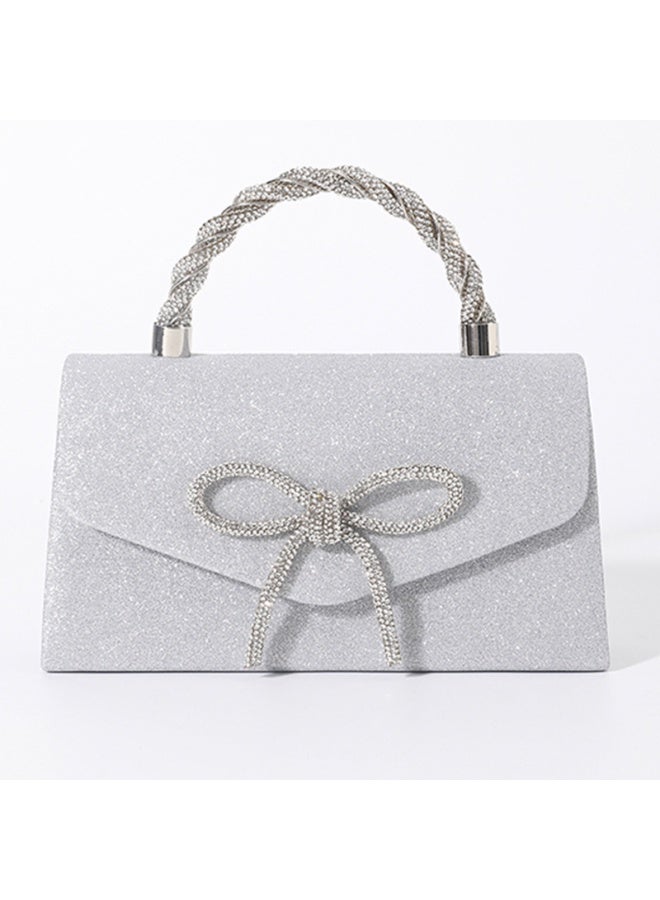 حقيبة ليلية فاخرة جديدة، حقيبة يد أنيقة متعددة الاستخدامات للملابس الرسمية، حقيبة كروس بودي بسلسلة ماسية وربطة رفيعة للنساء - Image 4