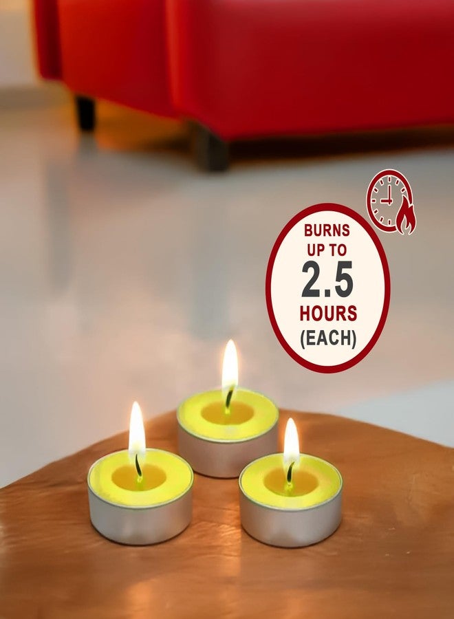 PAN AROMAS شموع بان أروماس المعطرة (عشبة الليمون) | عبوة من 15 شمعة (مجموعة من 3) | شموع معطرة تدوم طويلاً للمنزل والمكتب والهدايا - مدة احتراق من 2.5 إلى 3 ساعات - Image 3