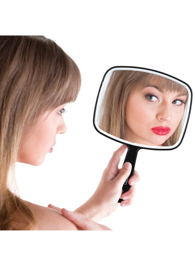 ForPro Professional Collection Premium Hand Mirror With Handle, 6.3" W X 9.6" L, Multi-Purpose Handheld Mirror With Distortion-Free Reflection, Black  - Image 5