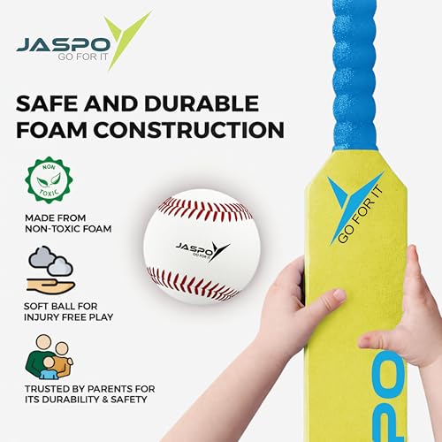 JASPO Cricket Joy EVA Foam Cricket Bat & Ball Combo for Kids Below 5 Years | Easy-Grip Handle | Soft & Safe Non-Toxic Material | Indoor, Society & Park Play - Image 2