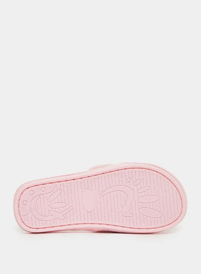 Styli Embellished Fur Bedroom Slippers