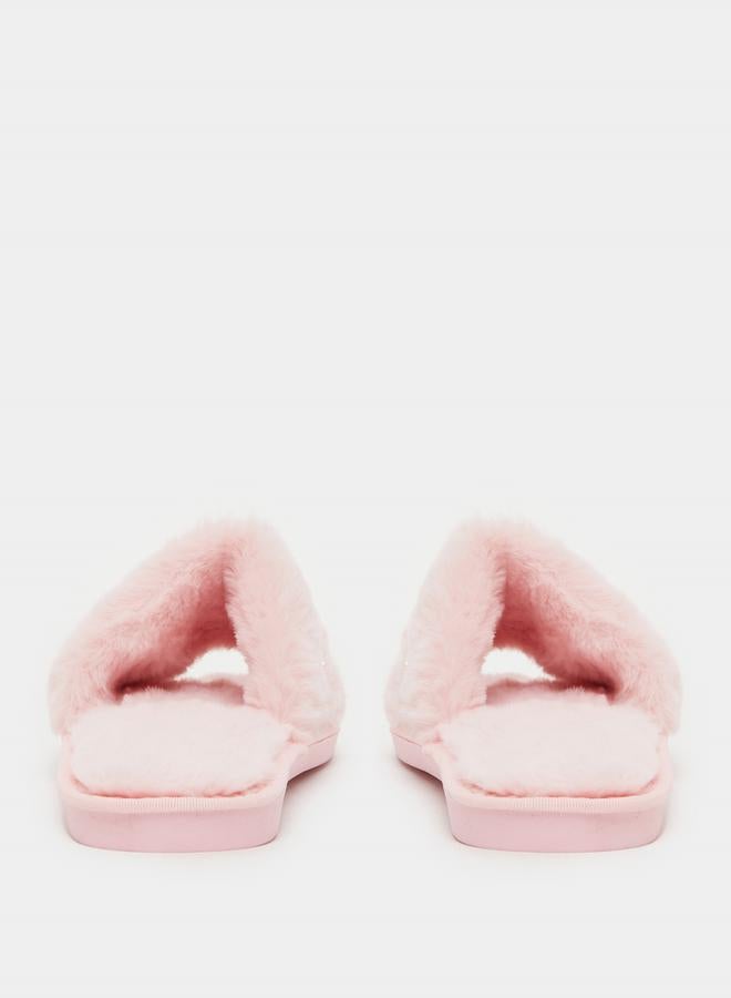 Styli Embellished Fur Bedroom Slippers  - Image 4