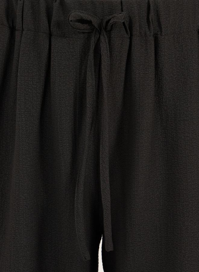 Styli Solid Elasticated Waistband Wide Leg Pants with Drawstring  - Image 3