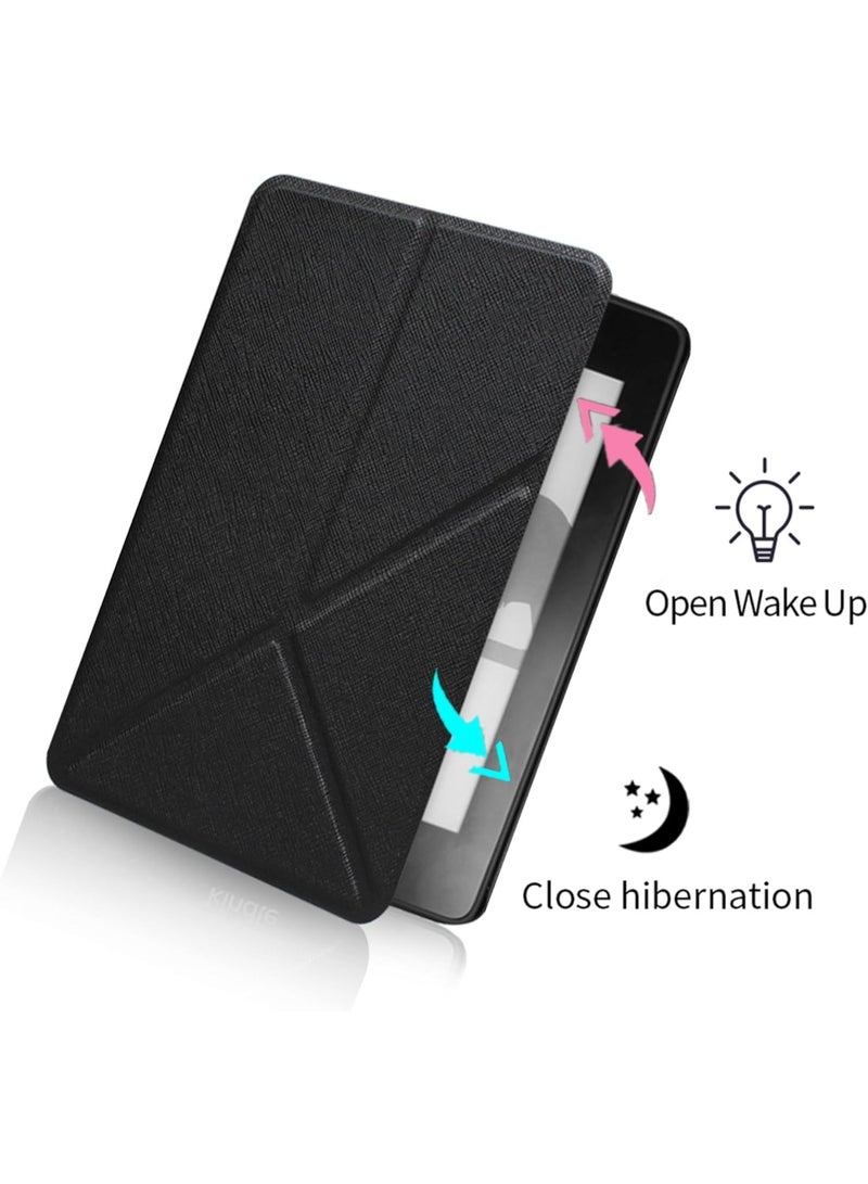 Compatible with 7-inch Kindle Paperwhite 12th Gen 2024 Case Cover Lightweight Shell Foldable Cover with Auto Wake/Sleep & Multi-Viewing Angles Protection Shell for Paperwhite e-Reader (Black) - Image 4