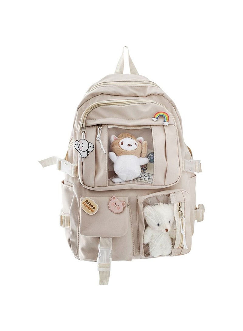 STAR BABiES Kids School Bag with Toy, Khaki  - Image 1