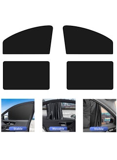 Car Side Window Sun Shade, 4 PCS Universal Magnetic Car Curtain with Blocks UV Rays, Reduce Damage from Direct Bright Sunlight and Heat, Universal Easy Fit Front Rear Seat