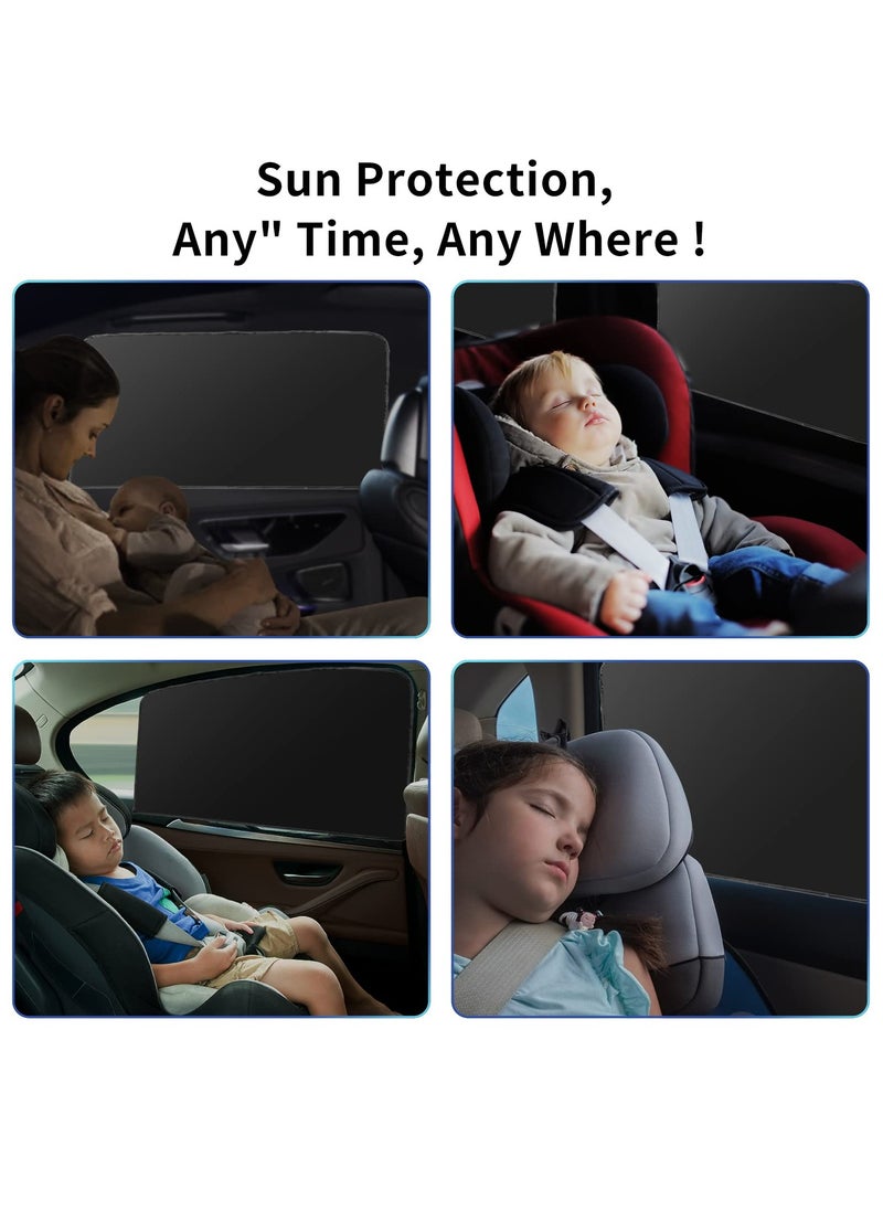 HaHaHai - Car Side Window Sun Shade, 4 PCS Universal Magnetic Car Curtain with Blocks UV Rays, Reduce Damage from Direct Bright Sunlight and Heat, Universal Easy Fit Front Rear Seat - Image 1