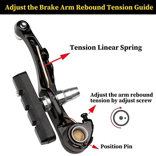 RUJOI Bike Brake kit V Type,110mm V-Brake Caliper,70mm Bike Brake Pads Set,Aluminum Bicycle Brake Lever,F/R Brake Housing and Cable, Brakes V Type Replacement Set for MTB, Road Bike,BMX,E Bike - Image 5