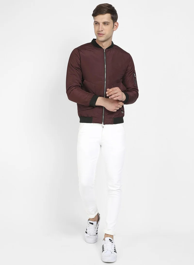 CAHOOT  Men's Brown Puffer Jacket With Contrast Hem for Men | Best Price UAE