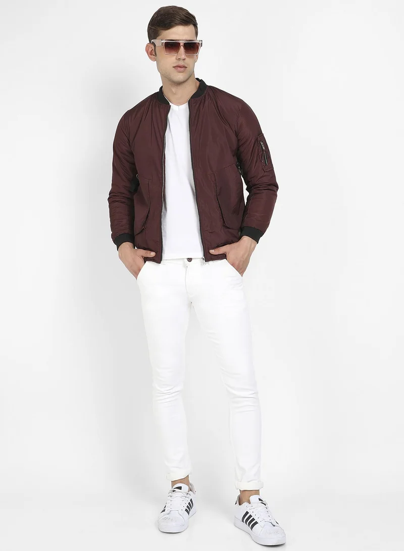 CAHOOT  Men's Brown Puffer Jacket With Contrast Hem for Men | Best Price UAE