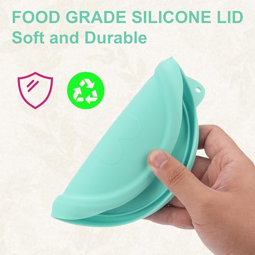 LUVCOSY Silicone Lids Only Fit for Pyrex 7401-S 3 Cup Sculpted Glass Mixing Bowls, 2 Pack Small Silicone Covers, Dishwasher & Microwave Safe, Green (Lids Only) - Image 4