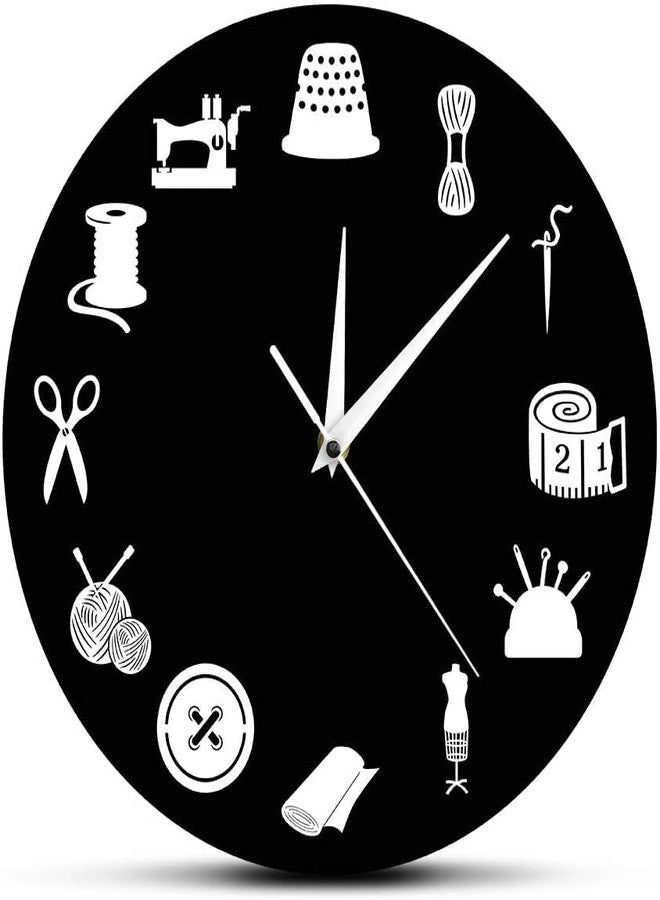 NABSTER Tailors Best Gift Sewing Room Decor Modern Wall Clock Craft Room Professional Clock Vintage Tailor Shop Seamstress Gift fro Birthday Anniversary - Image 1