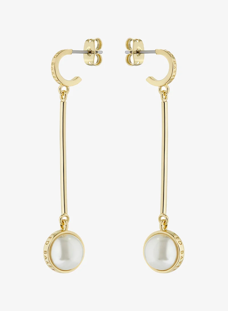 Logo Pearl Drop Earrings