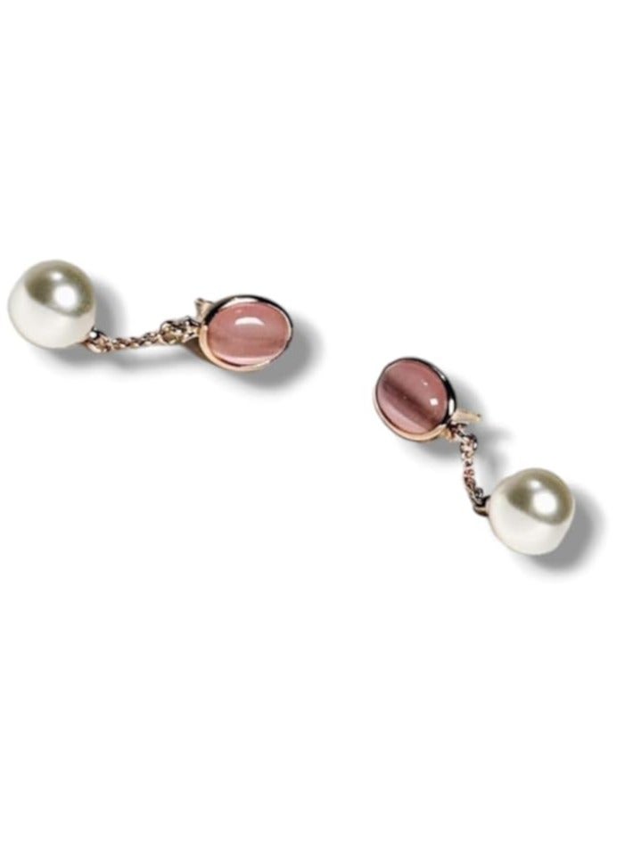 بونكا أقراط بونكا العصرية للفتيات والنساء تستحقها كل امرأة   حلق حجر الكوارتز الدخاني - Image 1