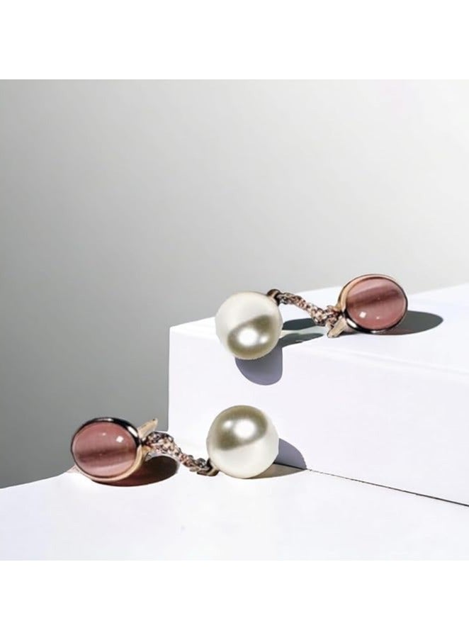 بونكا أقراط بونكا العصرية للفتيات والنساء تستحقها كل امرأة   حلق حجر الكوارتز الدخاني - Image 2