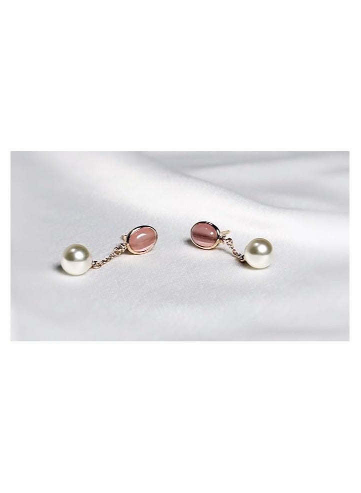 بونكا أقراط بونكا العصرية للفتيات والنساء تستحقها كل امرأة   حلق حجر الكوارتز الدخاني - Image 3