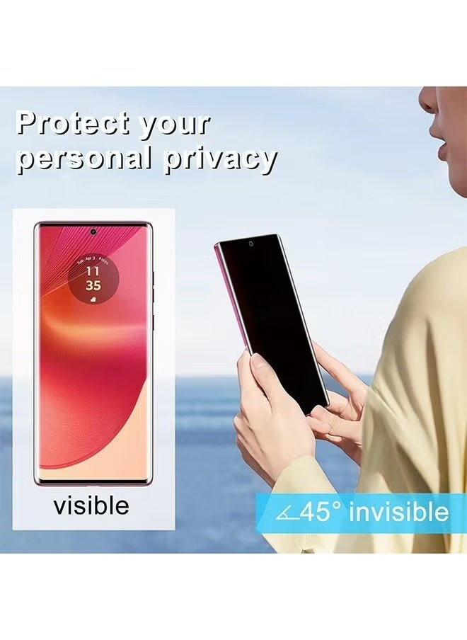 X-level Privacy Screen Protector for Motorola Edge 50 Fusion 5G Tempered Glass, 9H Hardness Anti-Spy Anti-Scratch Anti-Dust Bubble-Free Tempered Film Easy Installation  - Image 2