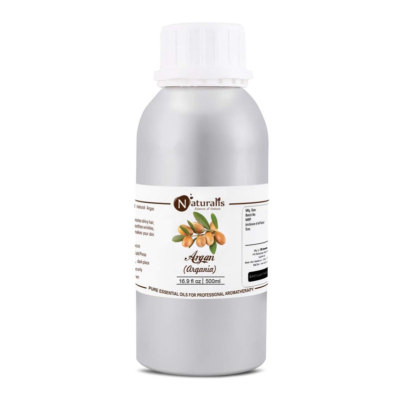Naturalis Essence of Nature Pure Cold Pressed Moroccan Argan Oil for Hair Skin AntiAgeing  Face Care  500ml - Image 1