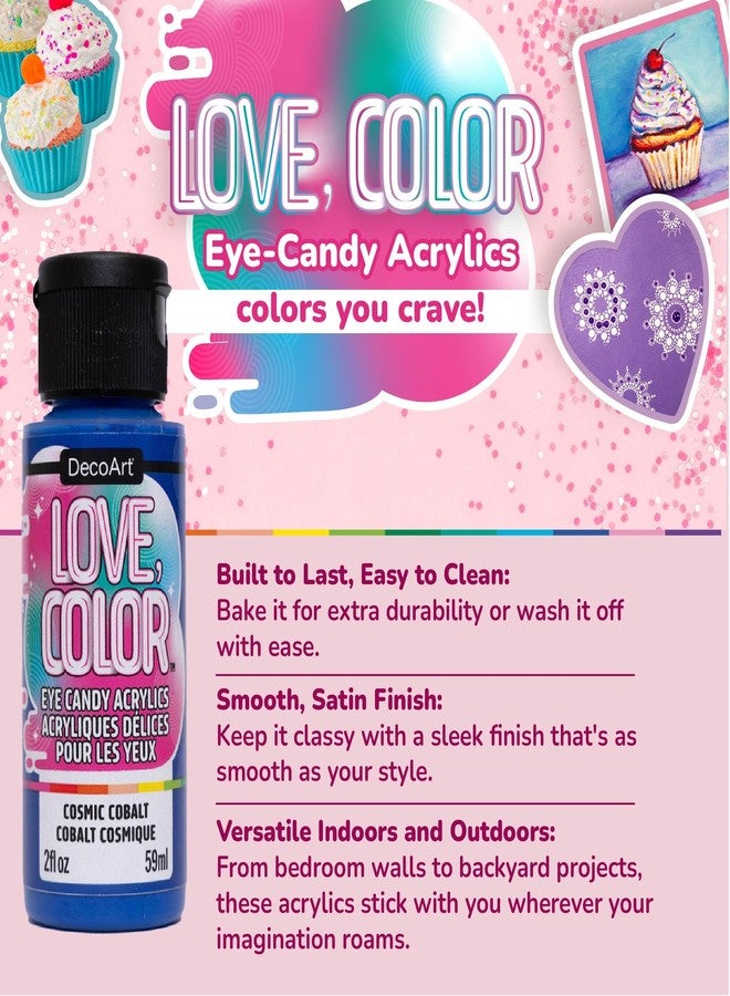 DecoArt Love Color Acrylic Paint Set - Pastel Colors, 9 Bottles (2 fl oz) - Pastel Multi Surface Craft Paints for Crafts, Art, and DIY Projects - Image 3