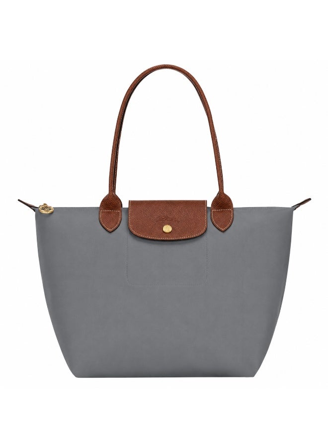 Longchamp Le Pliage Medium Tote Bag, Steel Gray, Waterproof Composite Fabric - Image 1