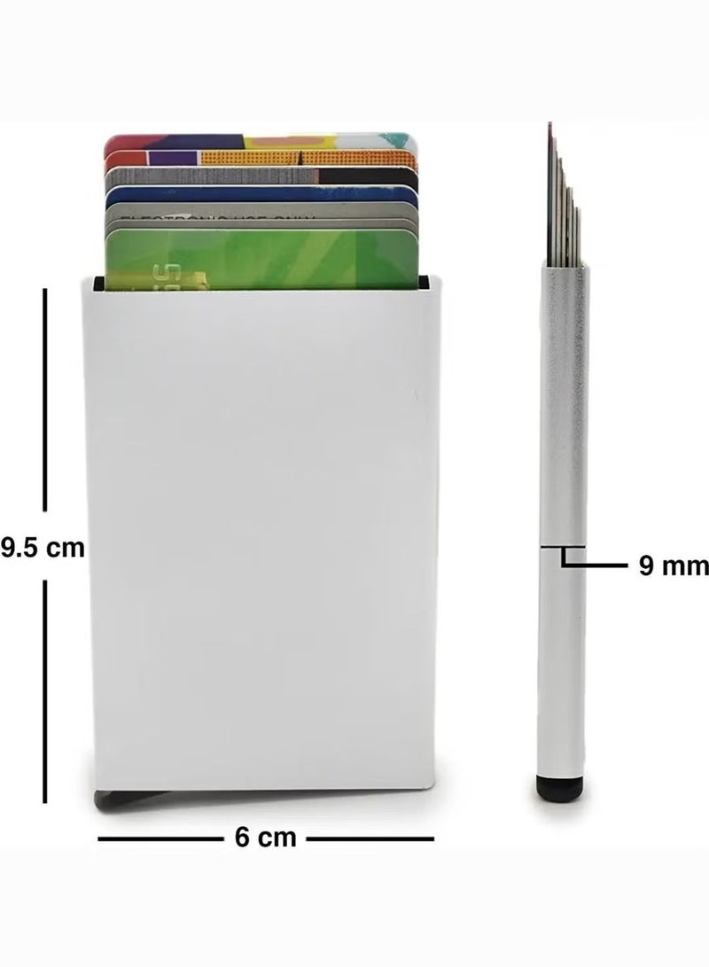 Credit Card Holder Wallet With Rfid Protection, One Click 6 Cards Slide Out Black - Image 5