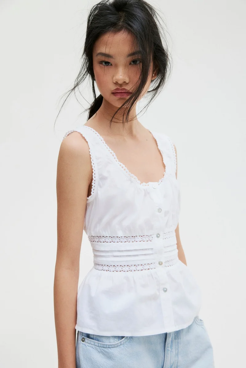 اتش اند ام Peplum vest top