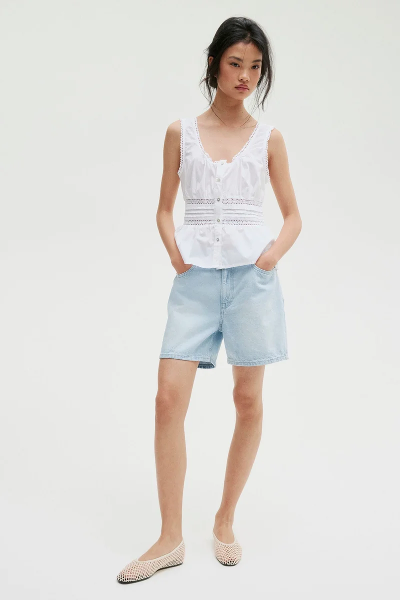 اتش اند ام Peplum vest top