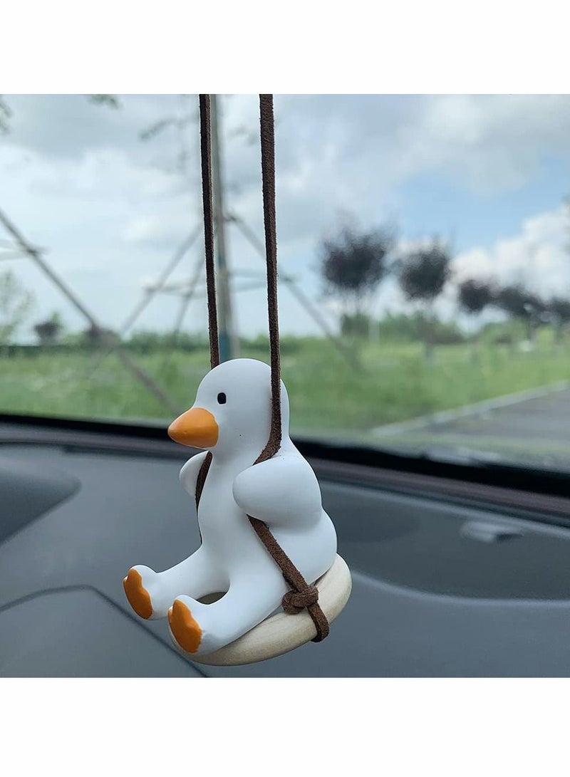SYOSI Car Rearview Mirror Hanging Accessories, Cute Swing Duck Car Interior Ornament Mirrors Funny Decoration - Image 5