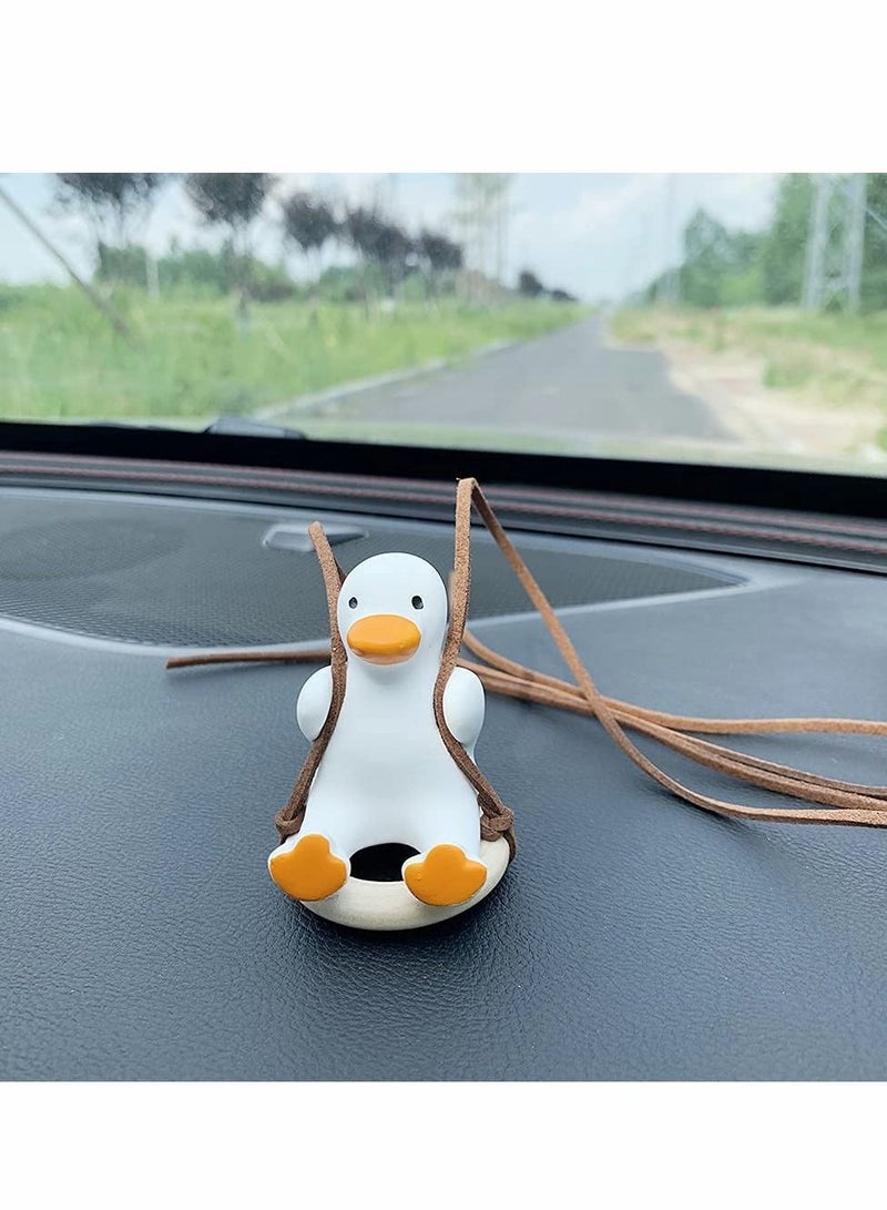 SYOSI Car Rearview Mirror Hanging Accessories, Cute Swing Duck Car Interior Ornament Mirrors Funny Decoration - Image 2