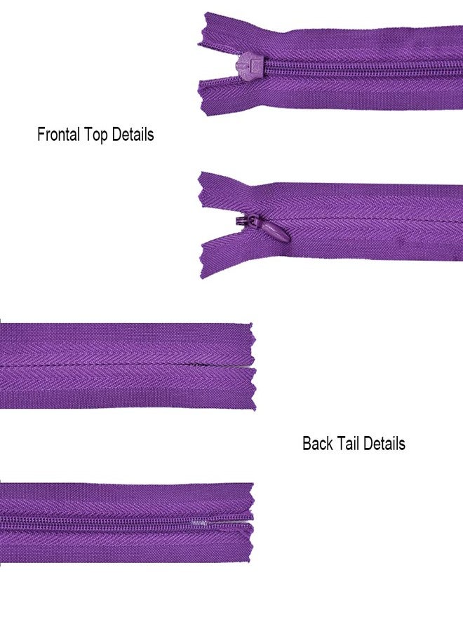 ريناشد مجموعة سحابات نايلون غير مرئية من ريناشد، 45 قطعة، 21.5 بوصة، للخياطة والتطريز والحرف اليدوية، خاصة بالحرفيين (بنفسجي) - Image 5